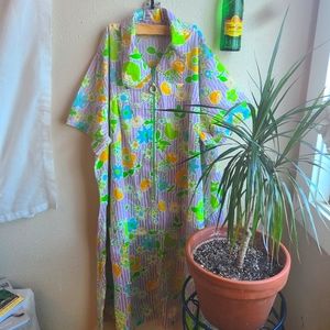 retro vintage pastel floral house dress